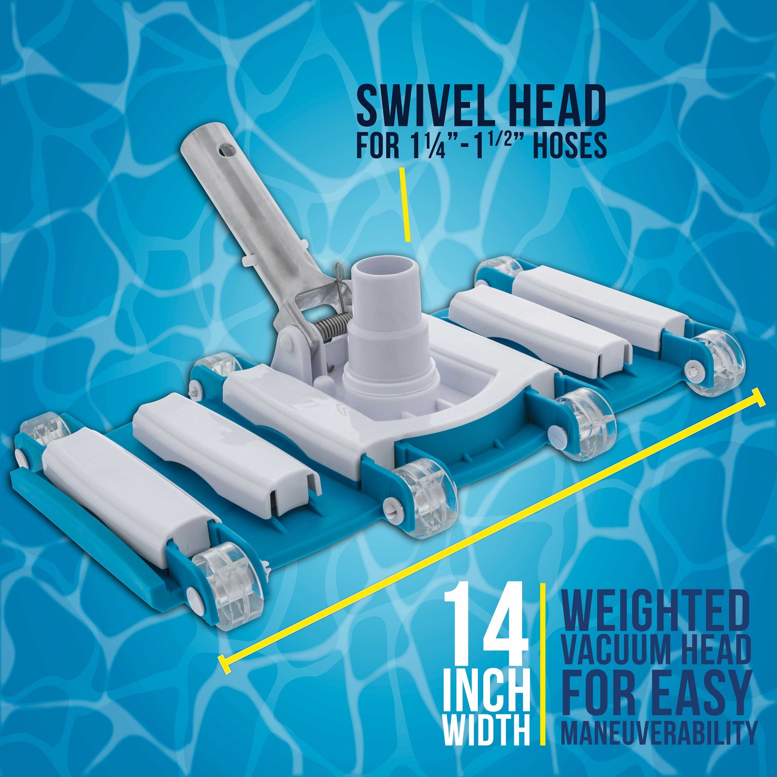U.S. Pool Supply 14&Prime; Pool Vacuum Head, Flexible Weighted, Swivel Hose Connection
