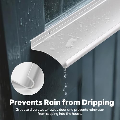 -Pack 4&Prime; Extra-Wide Door Rain Drip Guard, 5&Prime; L Heavy Duty 52in-Silver 2