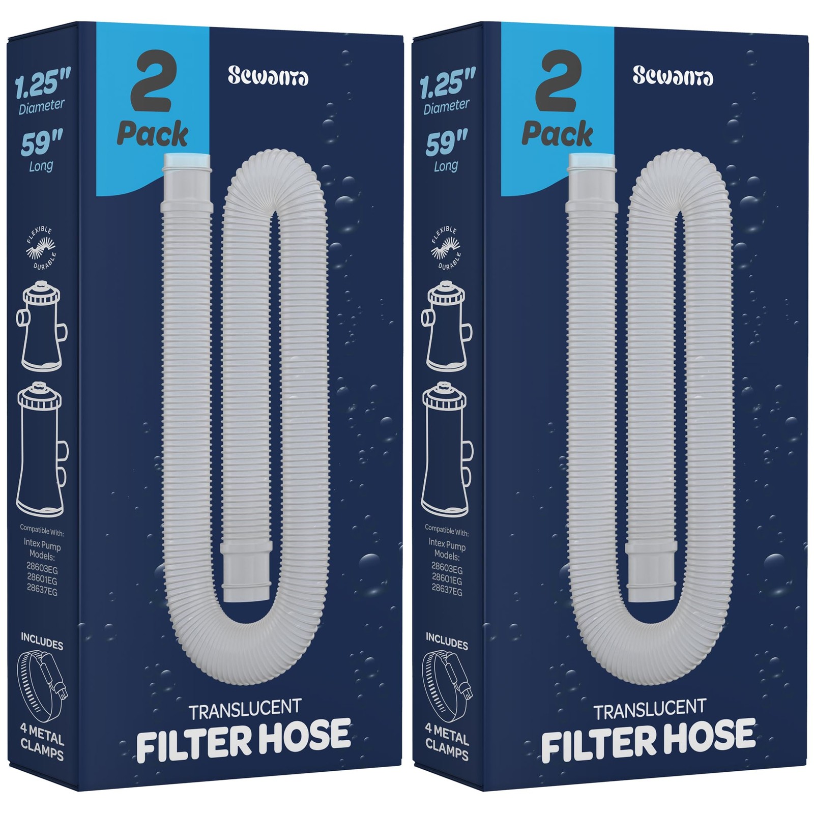 Replacement Hose For Above Ground 59 inches (L) x 1.25 (D), Clear