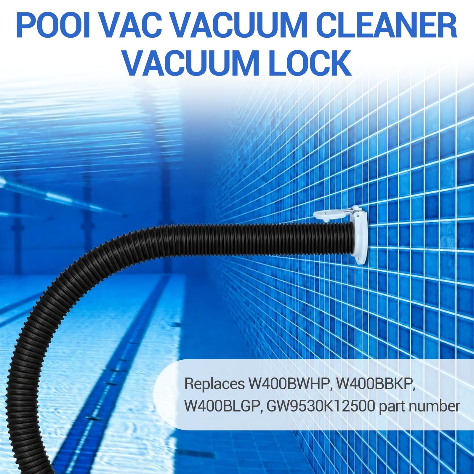 GW9530 Vac Port Fitting, White Free Swivel Pool Vacuum Suction Lock