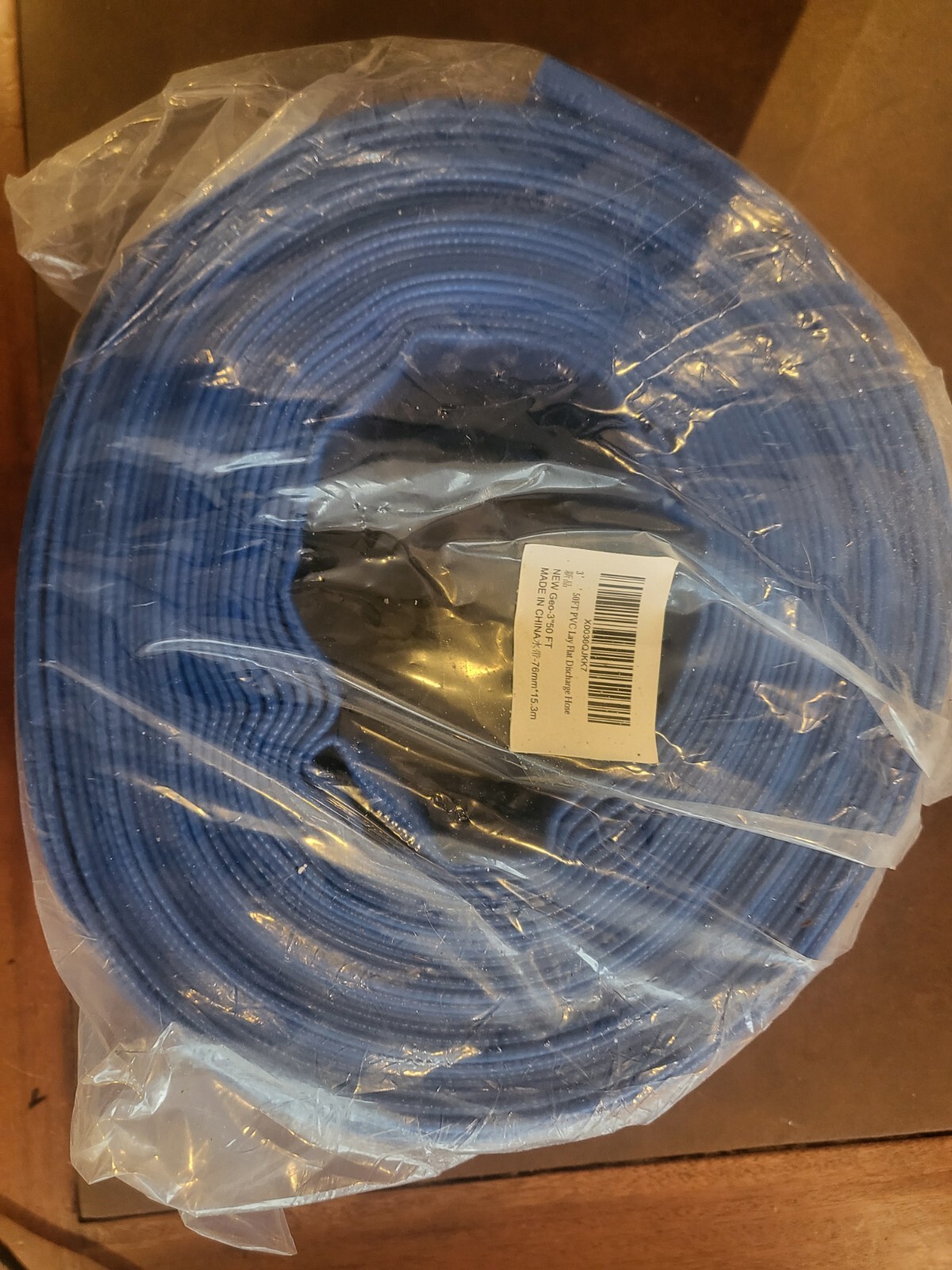 GE0 Discharge Hose 3&Prime;x 50&prime; PVC Lay Flat Hose Backwash Drain Hose w/ Clamp