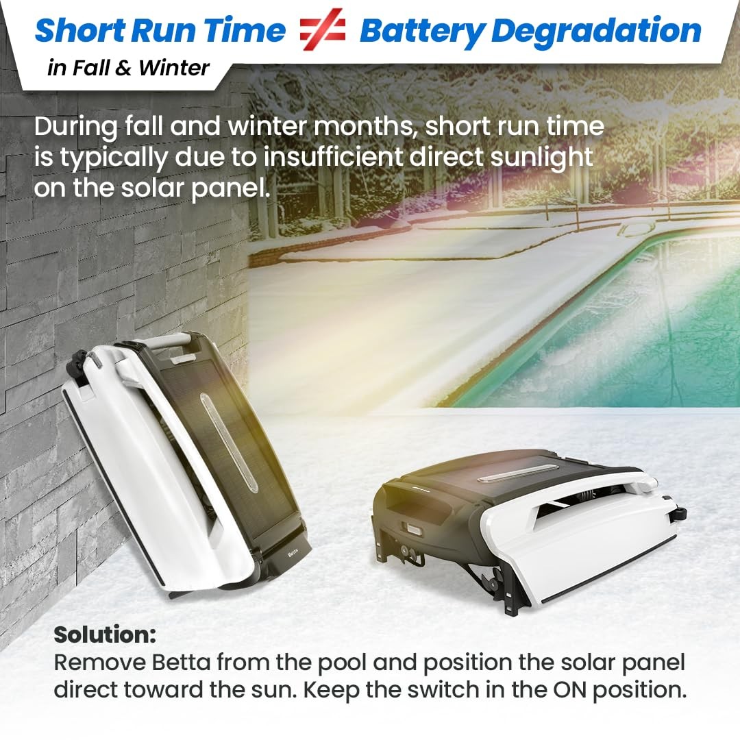 Betta SE Solar-Powered Robotic Automatic Pool Skimmer Cleaner with Carrying a…