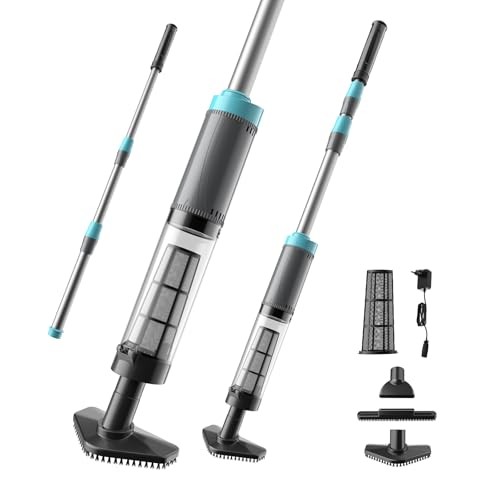 Handheld Hot Tub Vacuum, Cordless Small Pool Vacuum for Above Light Gray