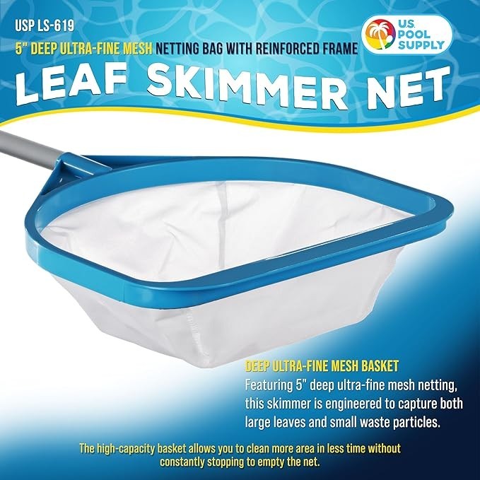 12×30 Ultra Fine Pool Skimmer Net Leaf Scoop w/ Handle Spa Hot Tub Pool