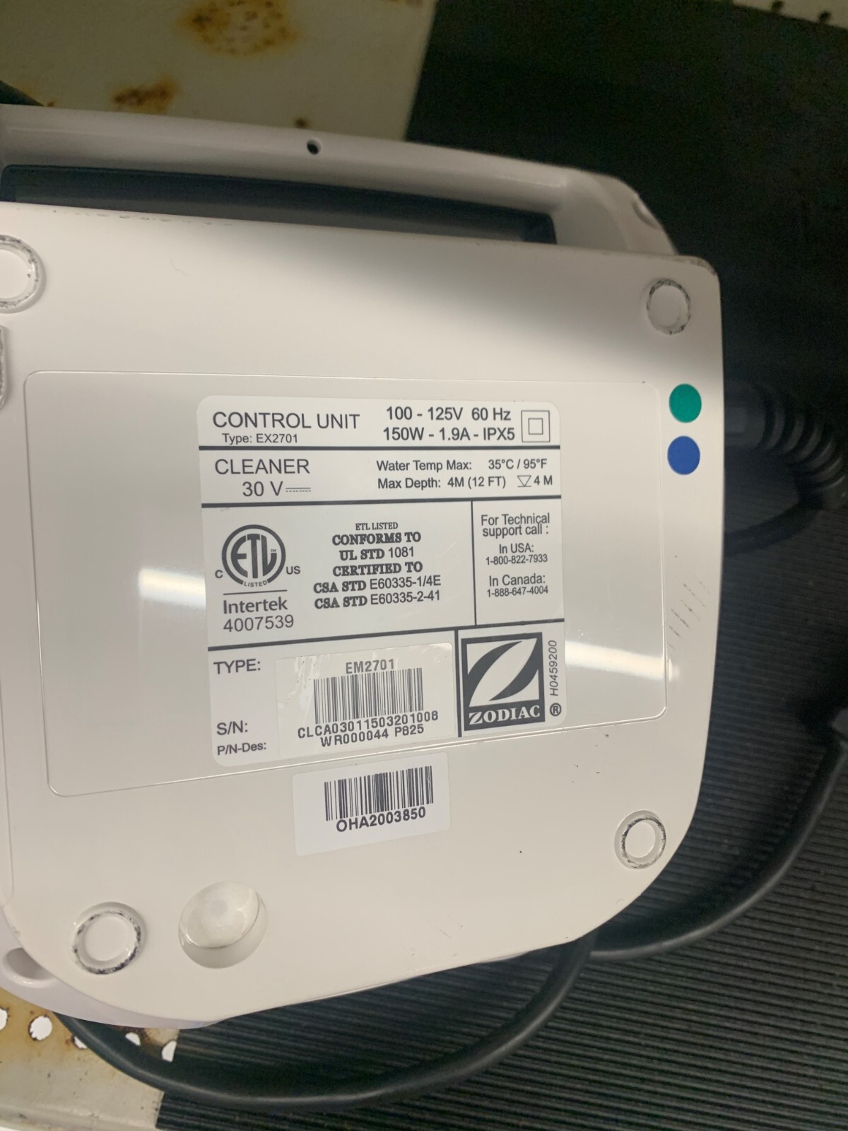 ZODIAC POLARIS P825 POWER SUPPLY CONTROL WR000044 ( USED GOOD WORKING CONDITION