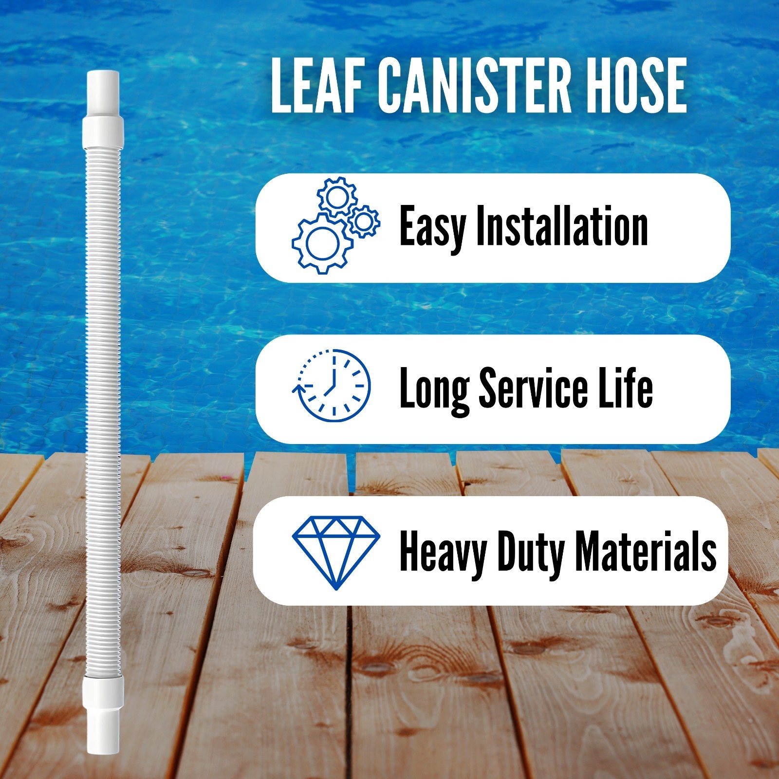 R211256 Leaf Canister Hose Replacement 3Ft Compatible w/ Pentair Kreepy Krauly