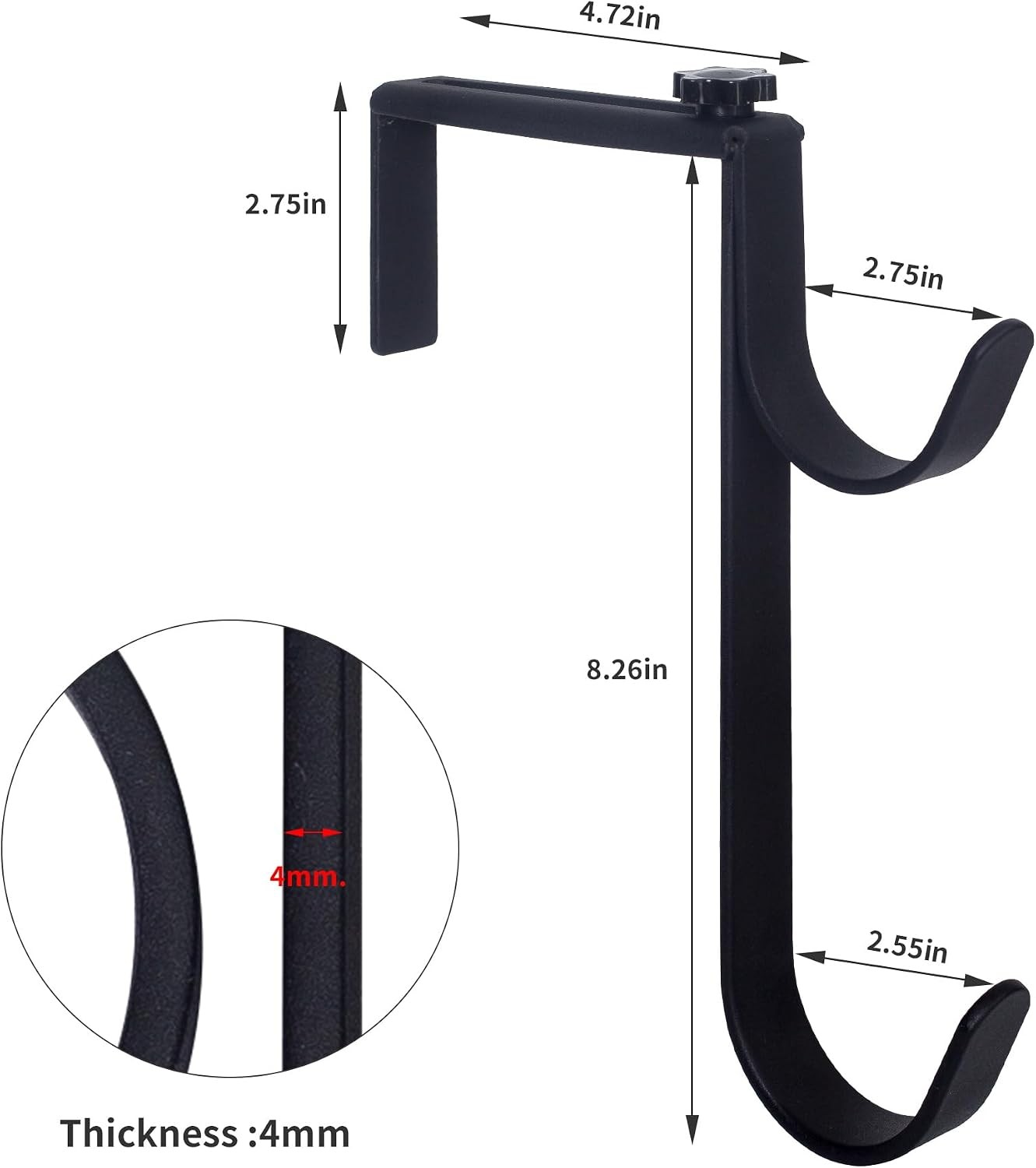 Heavy Duty Pool Pole Hangers Adjustable Hooks Poles Hoses Skimmers Black Fence