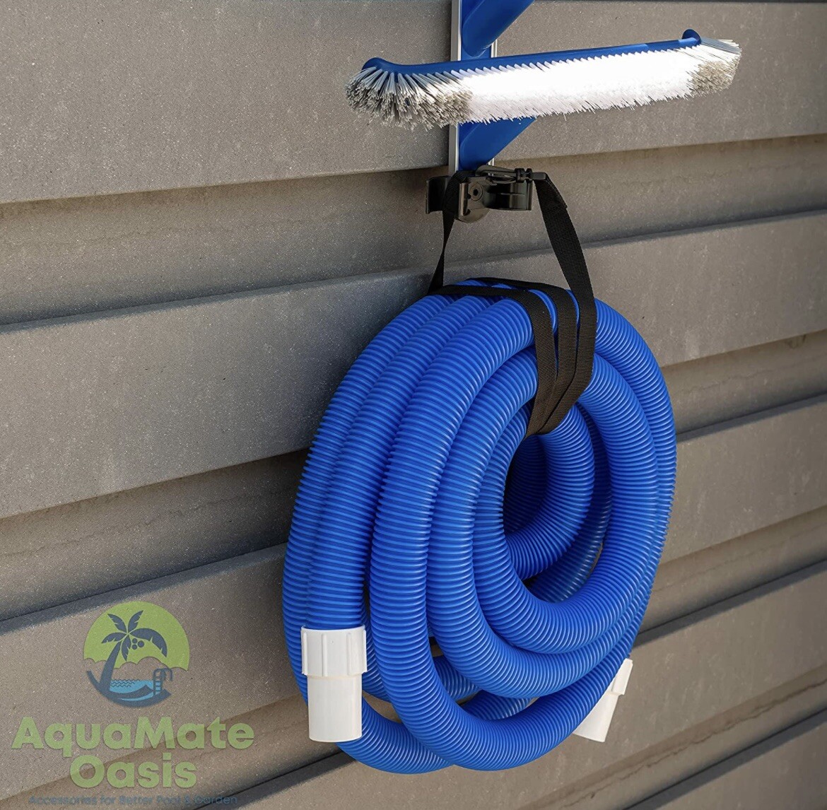 AquaMate Oasis Pool Accessories Organizer, Pole Hangers, Vacuum Hose Harness