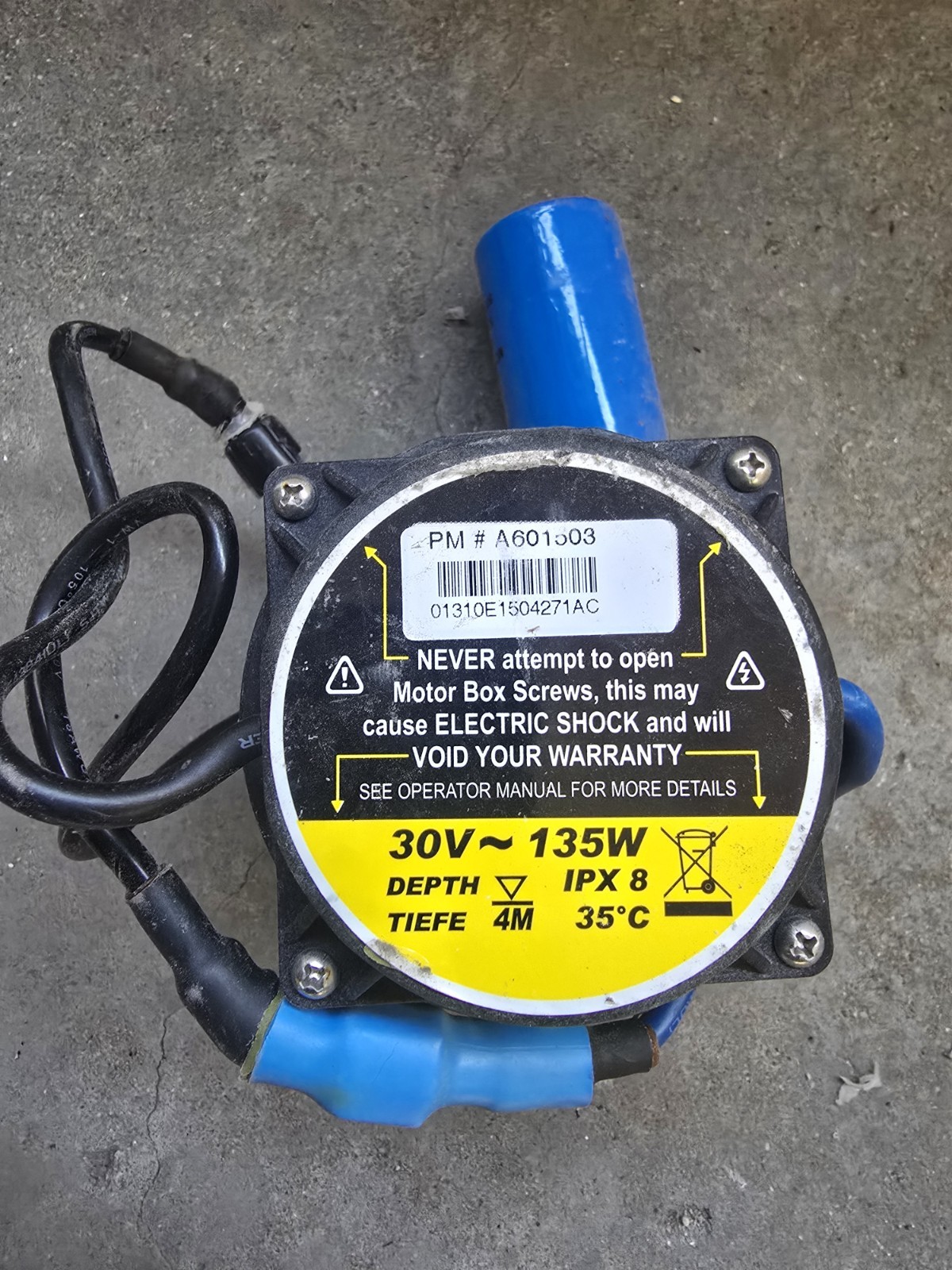 Aqua Products Aquabot Pump Motor QC Cleaner S1A6026 A601503 Works Great 👍
