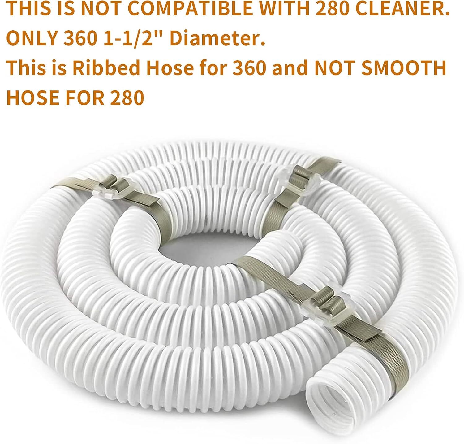 Replacement Pool Cleaner 6-Ft Cuffless Feed Hose for Polaris 360 White