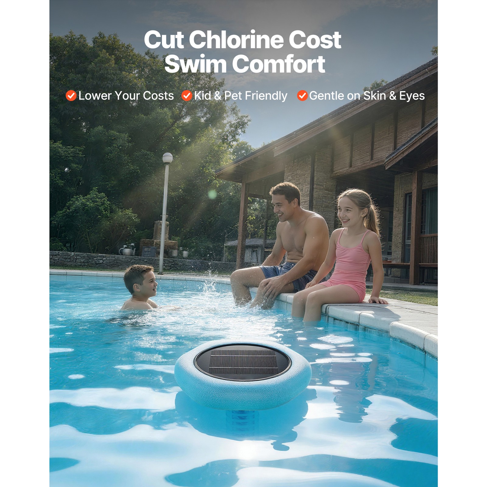Uimoso Solar Pool Ionizer Hexagon System for Pools Up to 45000 Gal Eco-Friendly