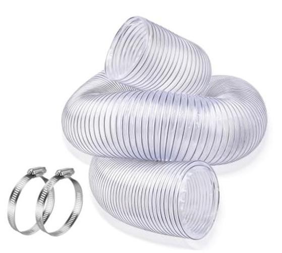 4&Prime; X 10&prime; Dust Collection Flexible Hose with 4 In Clamp Heavy Duty Pvc Dust