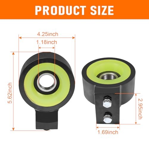 Heavy Duty Aluminum Poly Drive Shaft Carrier Bearing Replacement for Black