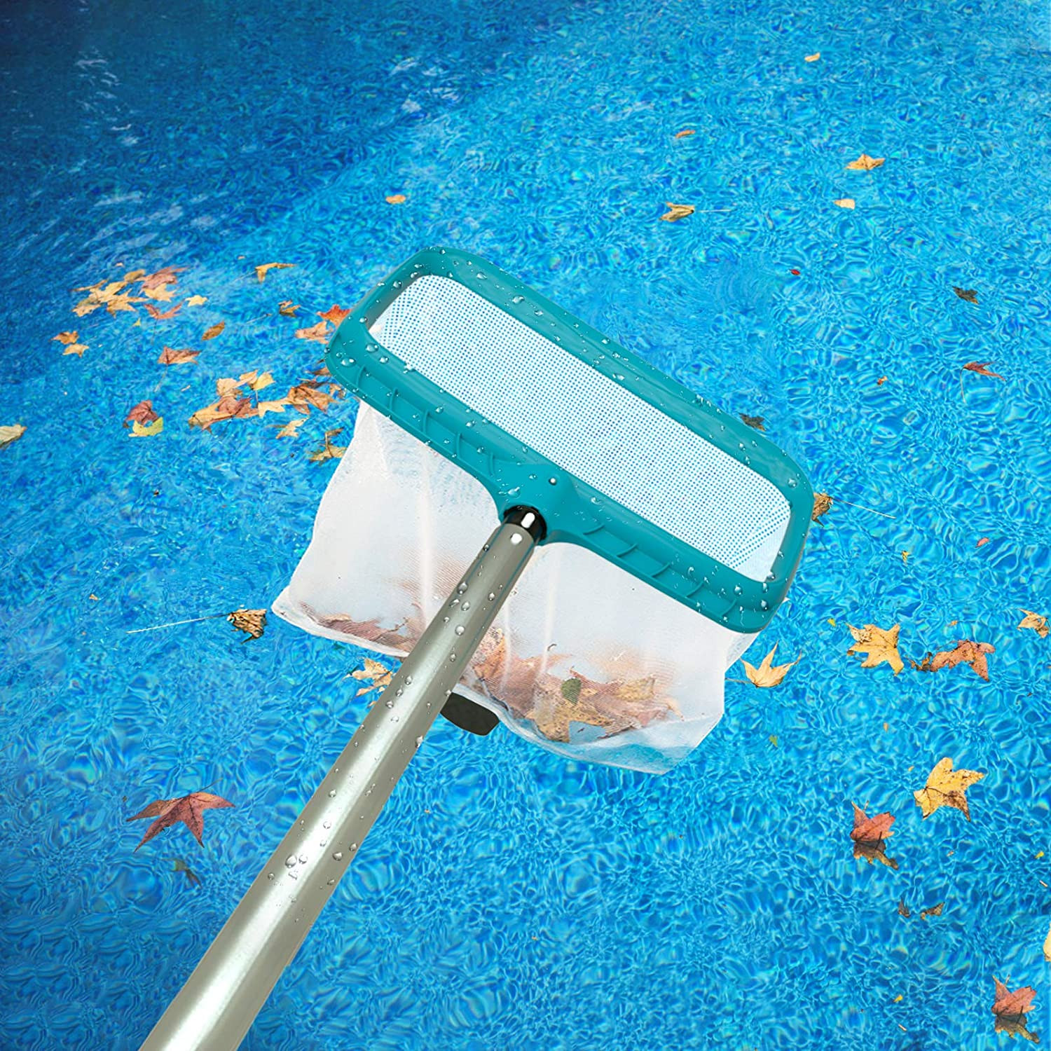 Heavy Duty Pool Skimmer Net with Deep Mesh Bag Leaf Rake Tool New