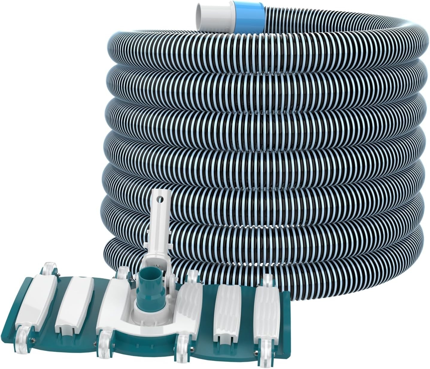 Versatile 30ft Swimming Pool Vacuum with Kink-Resistant Hose & Heavy Duty Head