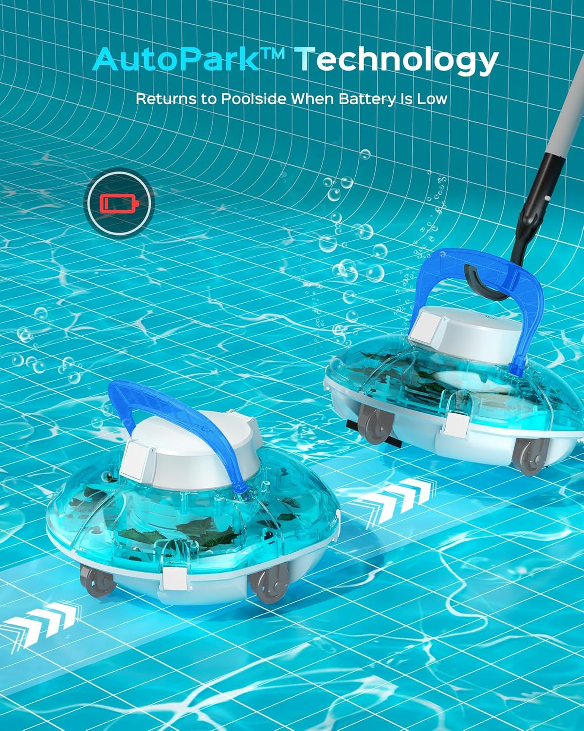 (2026 Upgrade) Cordless Pool Vacuum for above Ground Pool, Automatic Pool Cleane