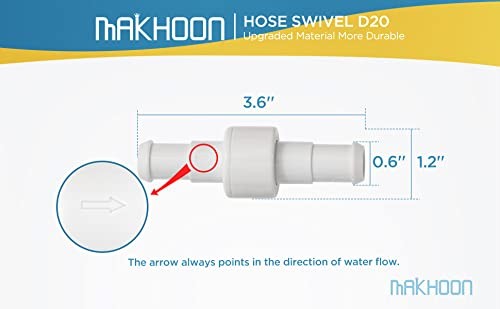MAKHOON Upgraded Pool Cleaner Hose Ball Bearing Swivel D20 Replacement Parts …