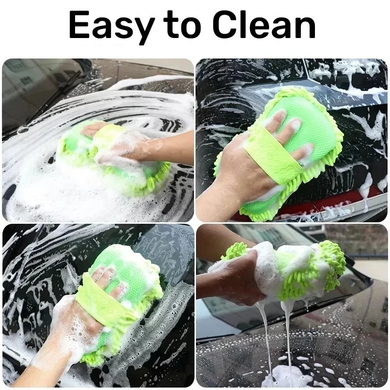 Microfiber Car Washer Sponge Cleaning Car Care Detailing Brushes Washing Towel