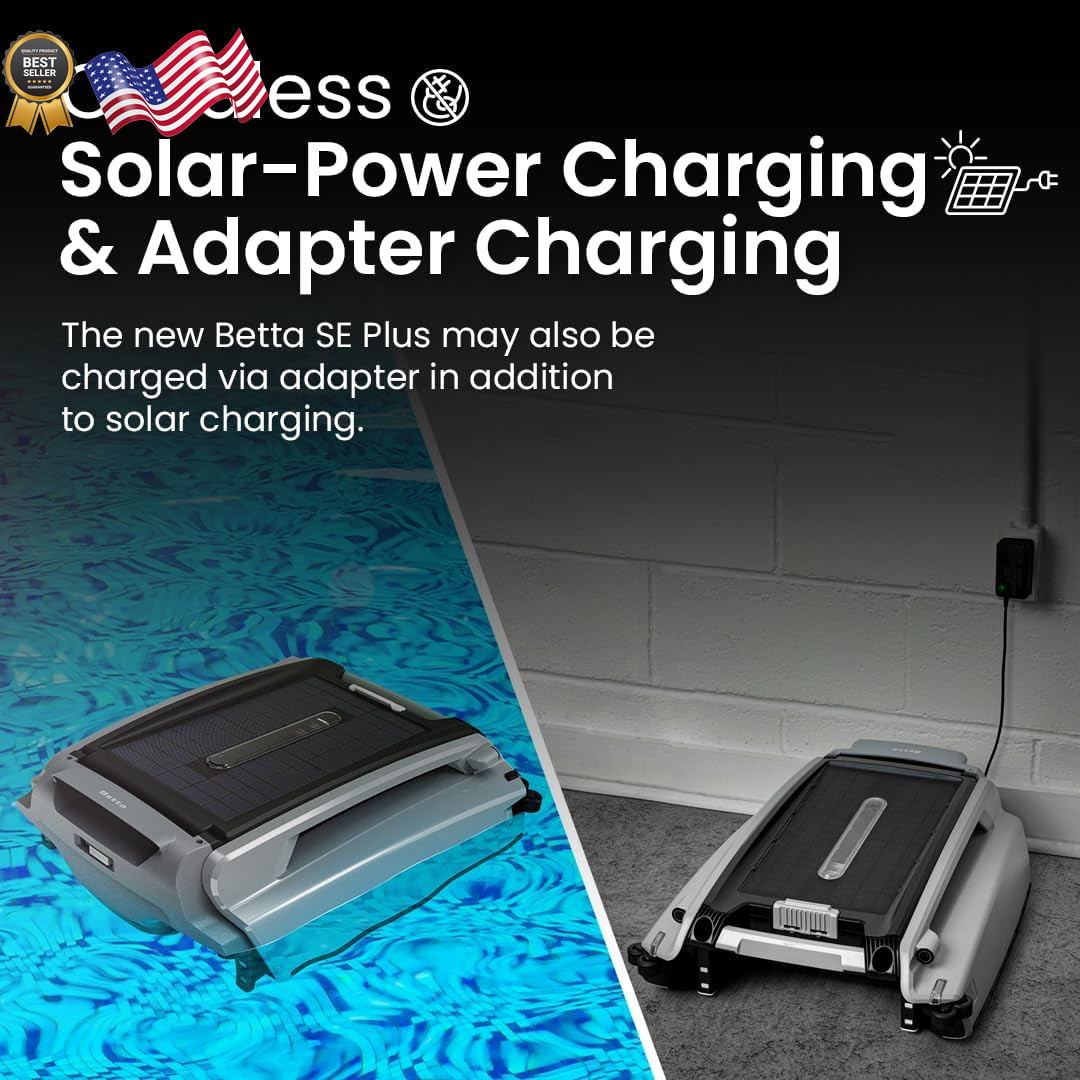 Betta SE Plus Solar-Powered Robotic Pool Skimmer with 24/7 Continuous Clean