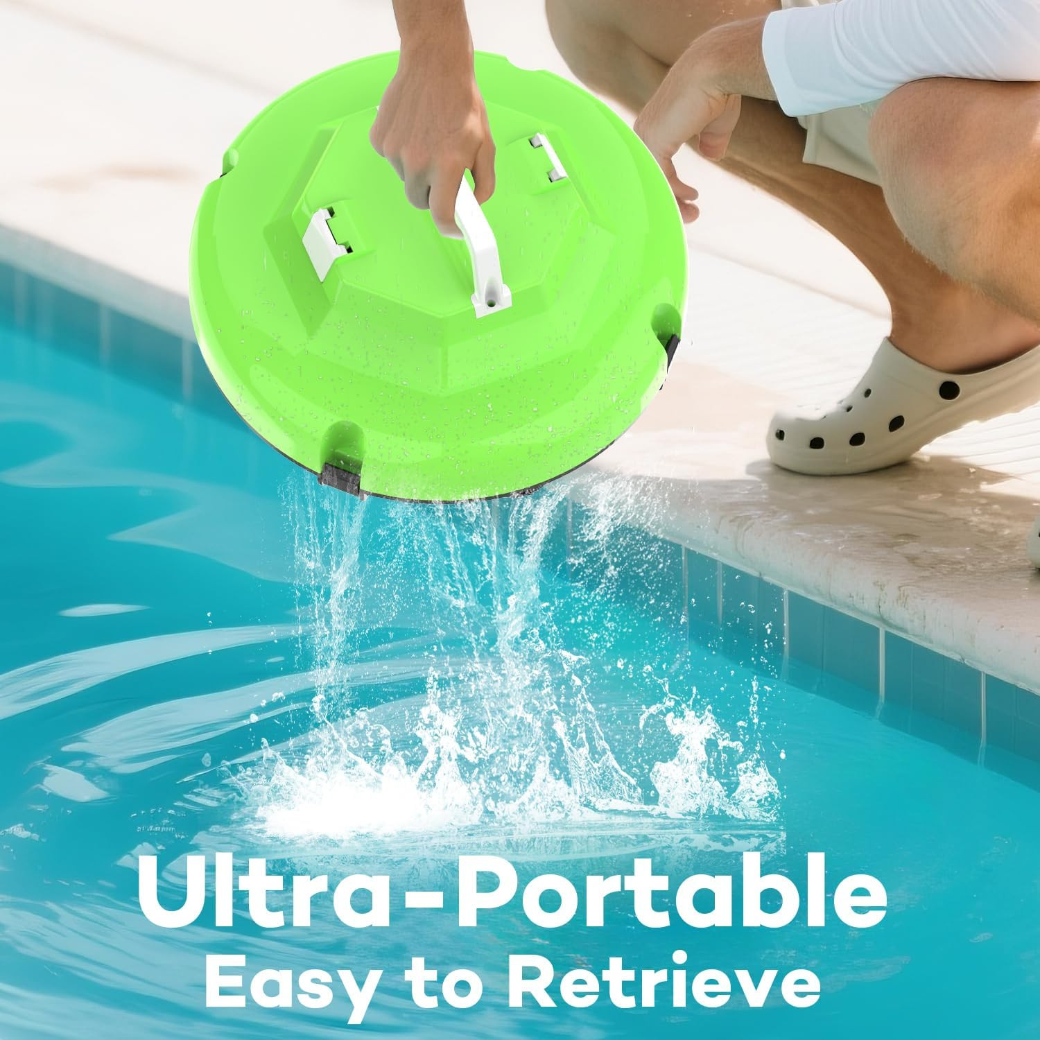 Robot Pool Vacuum for above Ground Pool, Cordless Robotic Pool Cleaner Dual Moto