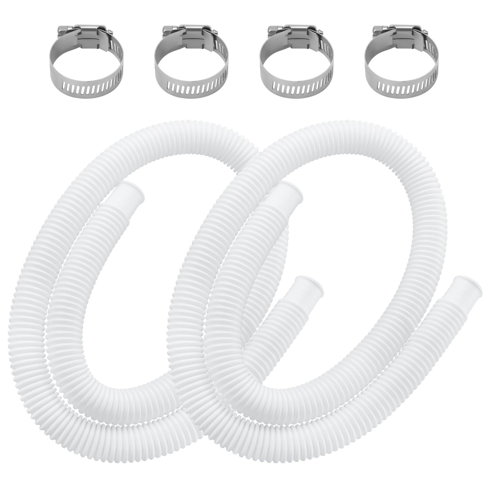 Beaquicy Pool Hoses for Above Ground Pools 1.25 inches x 59 inches, White