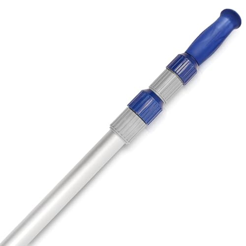 15 FT Telescopic Pool Pole – Adjustable 3 Piece Aluminum Pool Skimmer 15 Foot