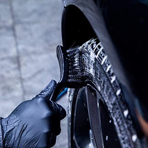 8.5” Nylon Tire Brush, Stiff Bristle Wheel Cleaning Tool, Car Floormat Scrub