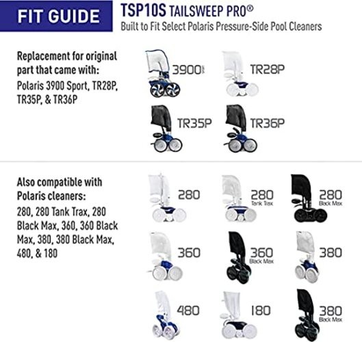 ATIE No Spray Pool Cleaner TailSweep PRO TSP10S with Hose Scrubber 9-100 1 Pack