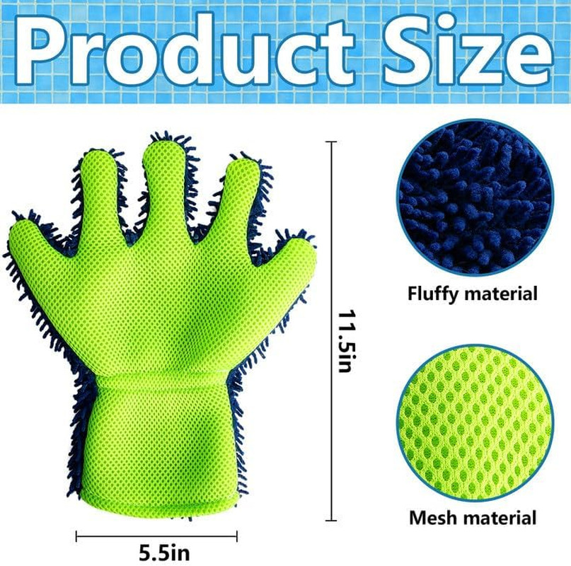 4 Pcs Pool Cleaning Scrubbing Mitt, Swimming Pool and Spa Cleaning Mitt, Pools H