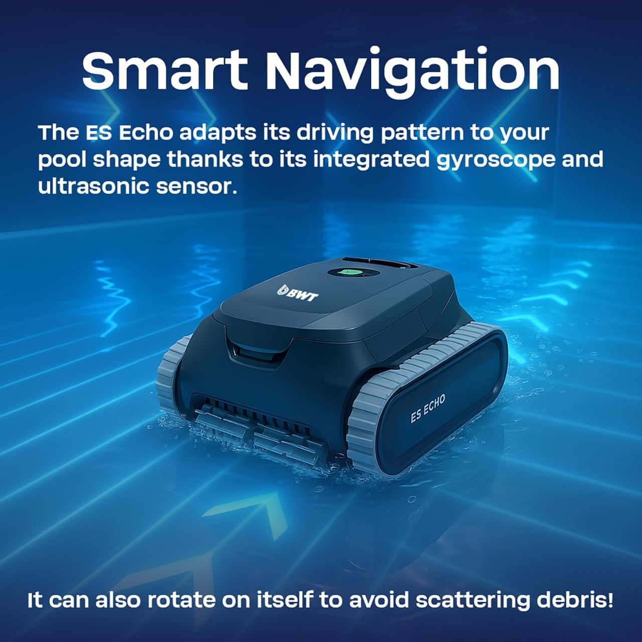 BWT ES Echo Cordless Robotic Pool Cleaner 4,000 GPH 3 Hour