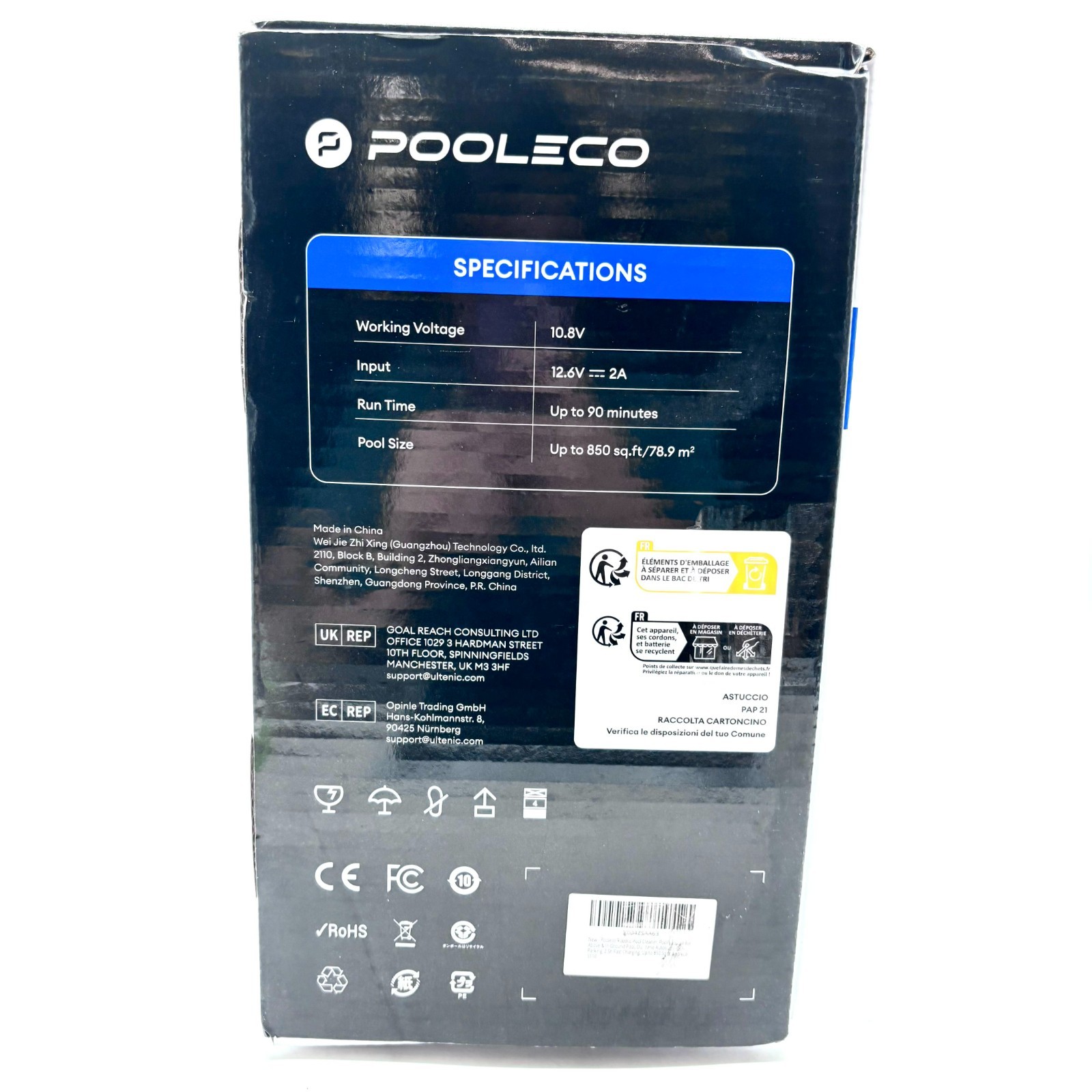 Pooleco Rechargeable Robotic Pool Cleaner w/ Cordless Design Model Pooleco 10