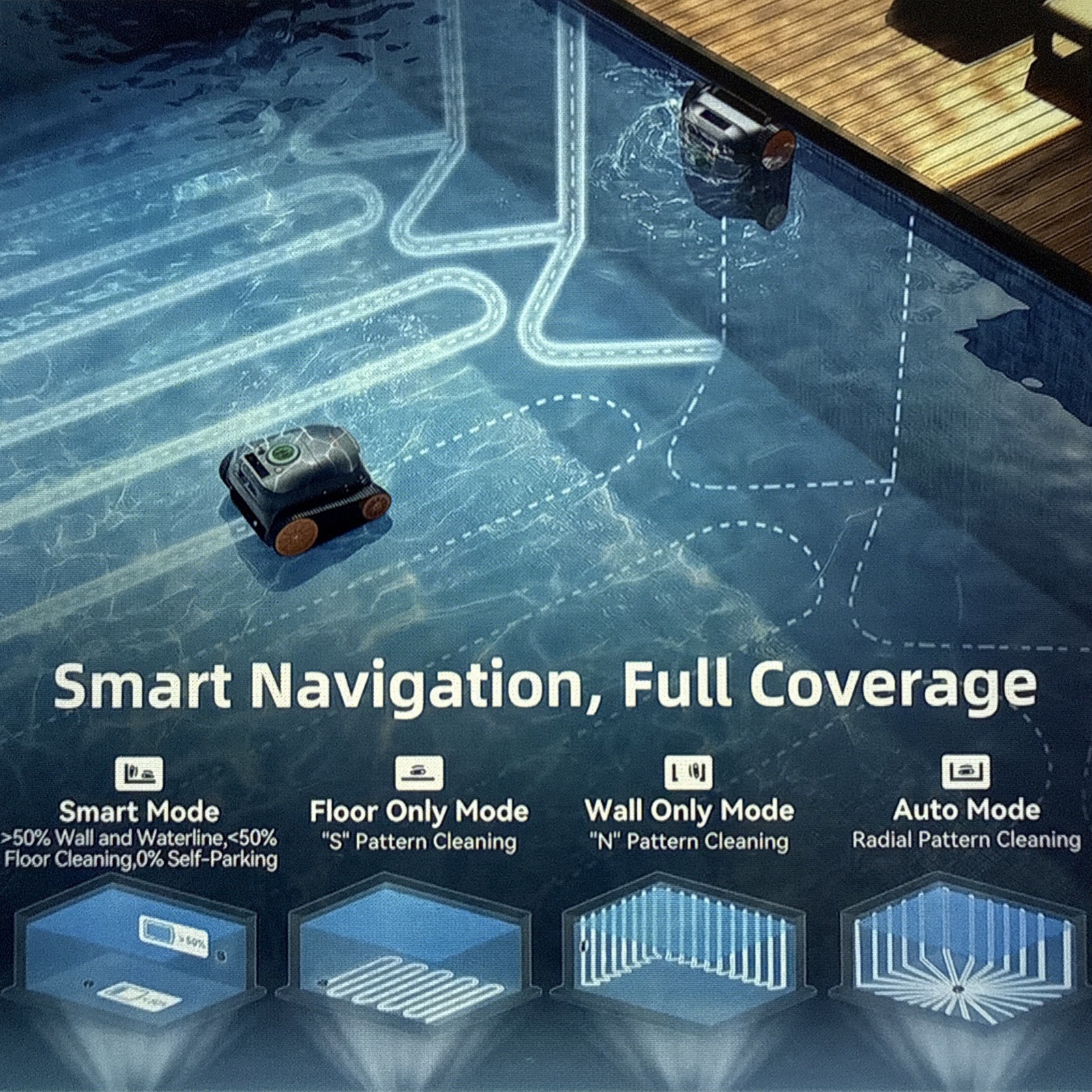 CoasTeering Ultra Nebula Smart Robotic Pool Vacuum, 5580 GPH, 3229 SqFt, 180 Min