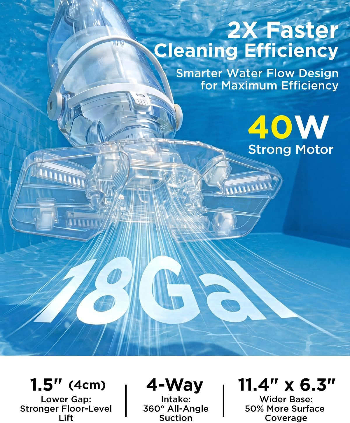 Pool Vacuum for above Ground Pool, Cordless Pool Vacuum for Inground Pools, Rech