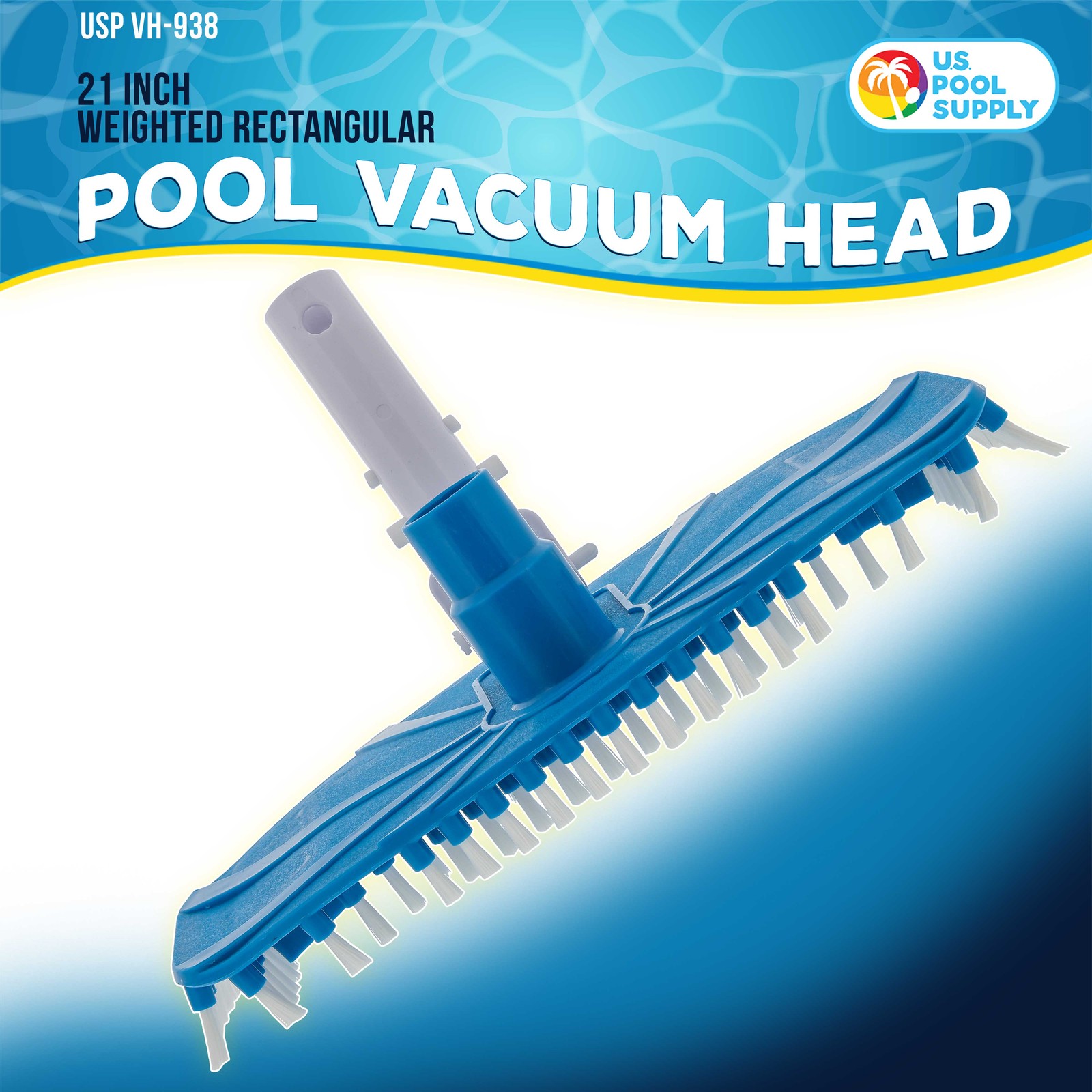 Flexible 12&Prime; Weighted Swimming Pool Vacuum Head with EZ Clip Pole Handle, Spa