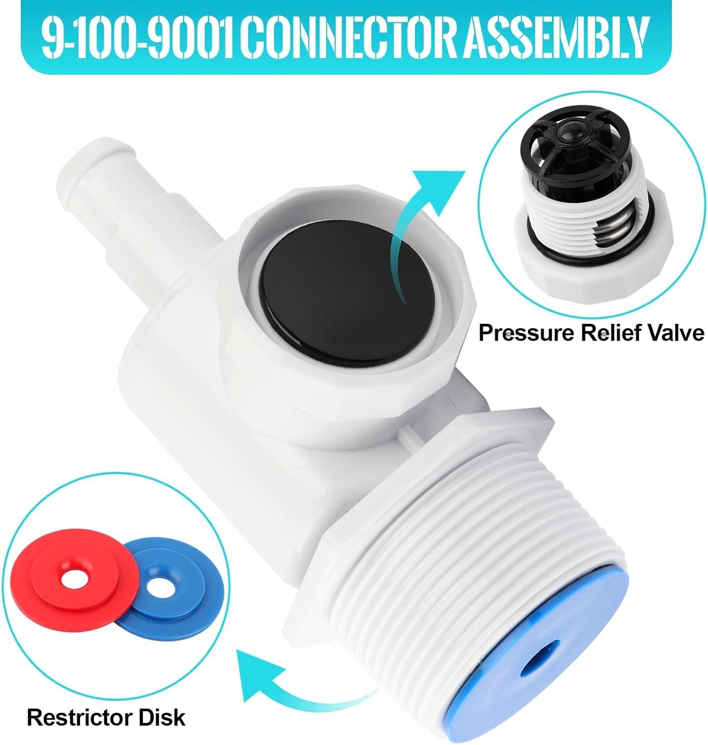 Pool Cleaner Universal Wall Fitting UWF Connector For Zodiac Polaris 280 380 390