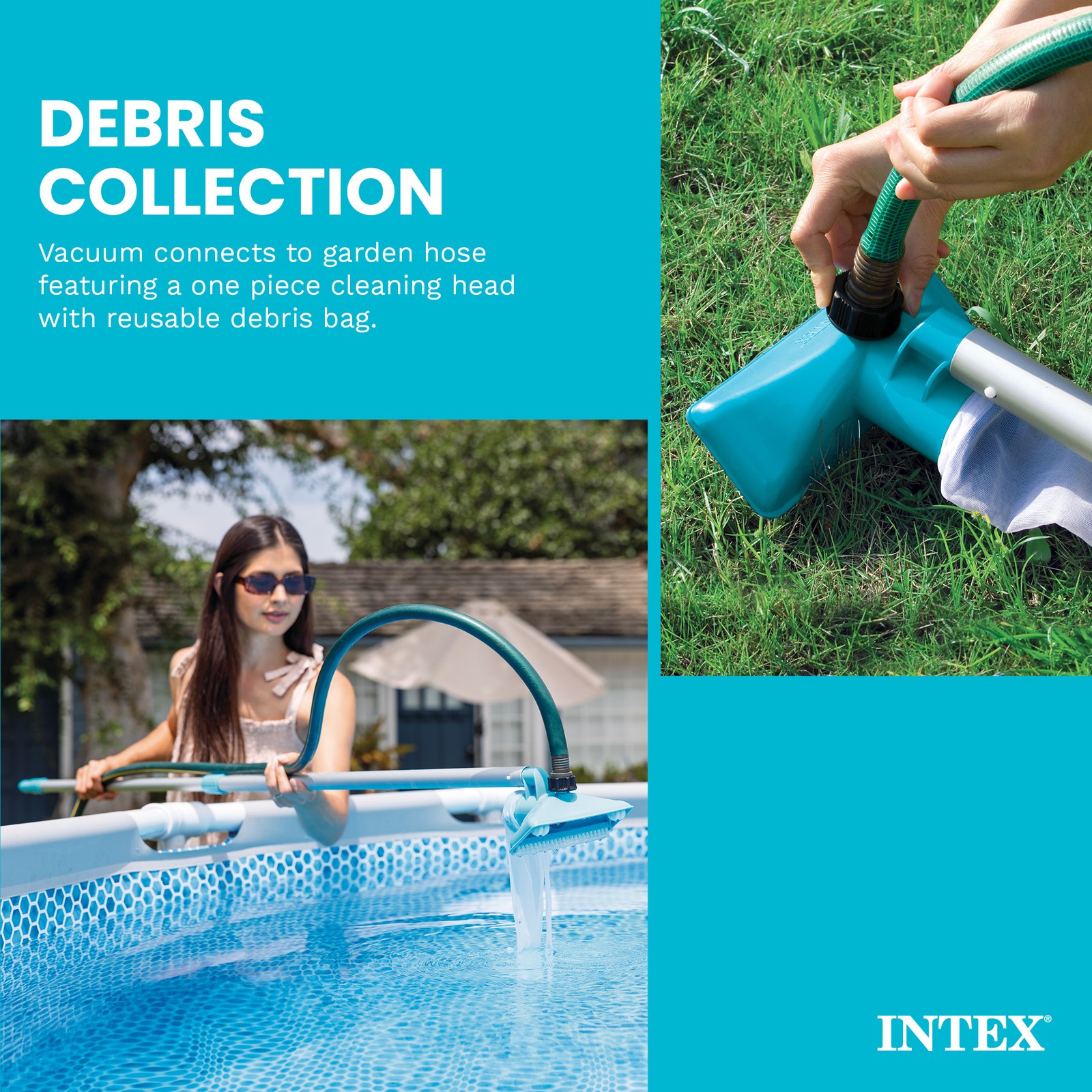 Intex 28002E Maintenance Pool Kit Vacuum Skimmer & Pole (Pool Sold Separately)