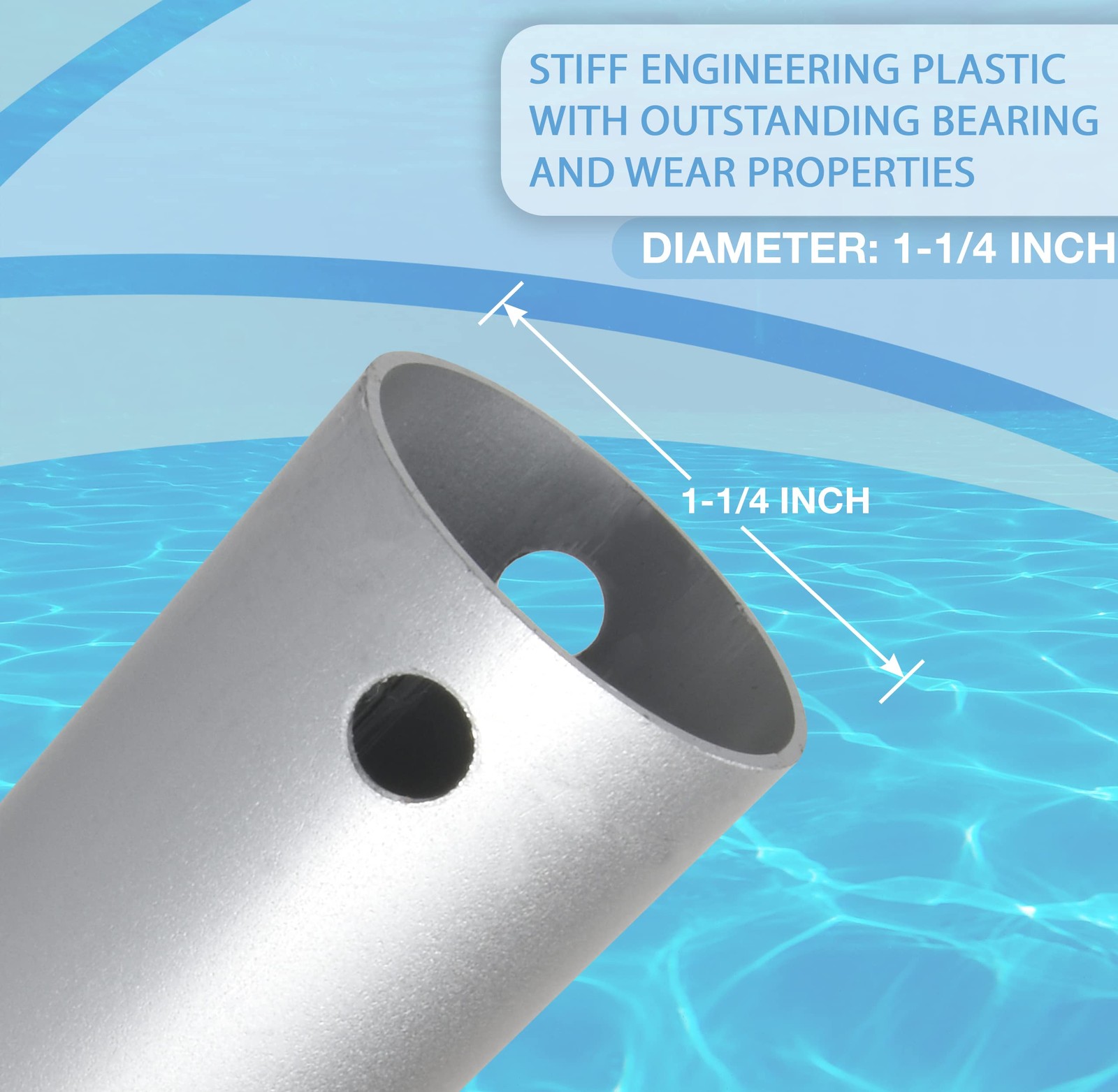 Skimlite Manufacturing Dually 9016 Telescopic Pool Pole 8-16 Ft Dual Locking