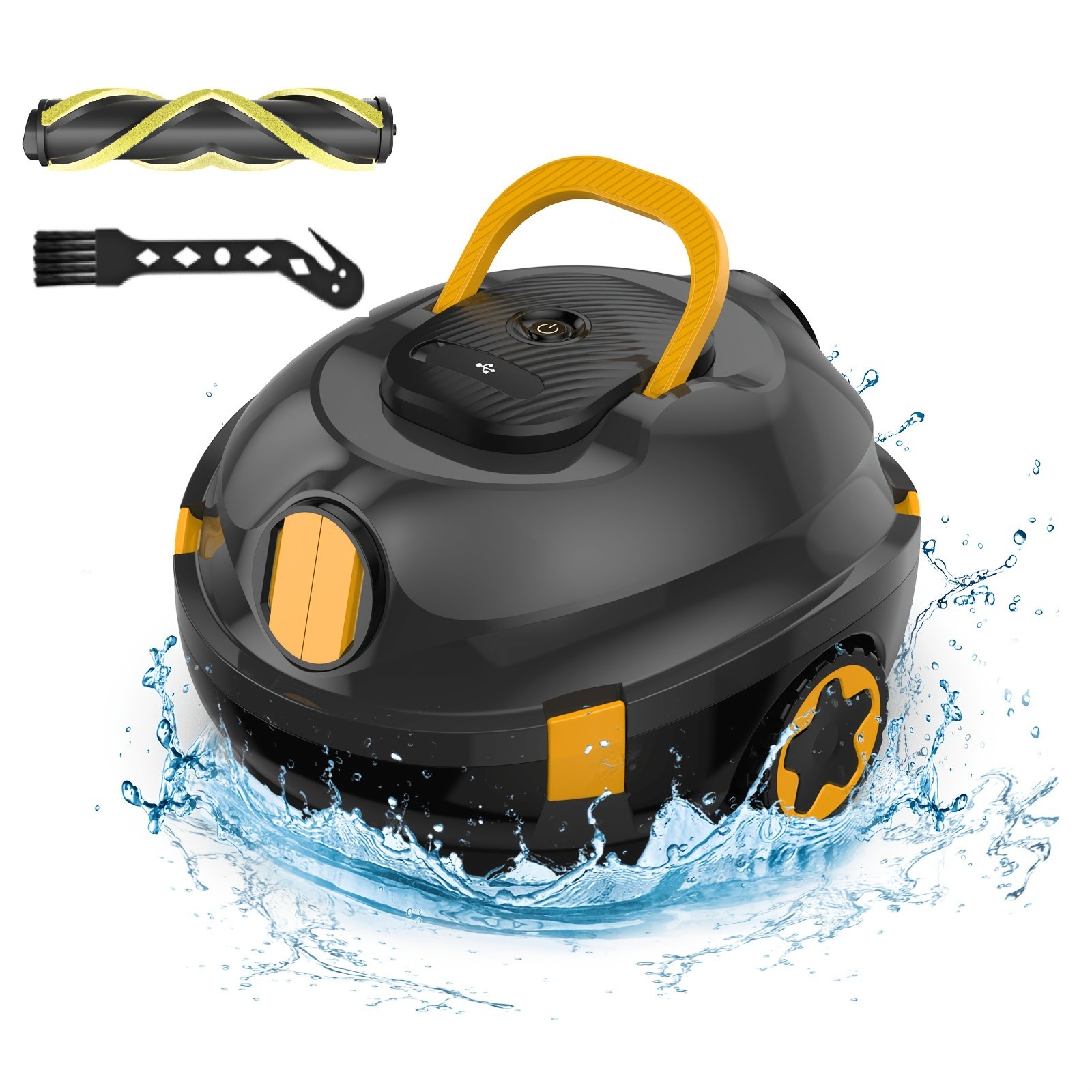 Smart Robotic Pool Cleaner with A Plastic Salvage Hook for Inground & Above pool