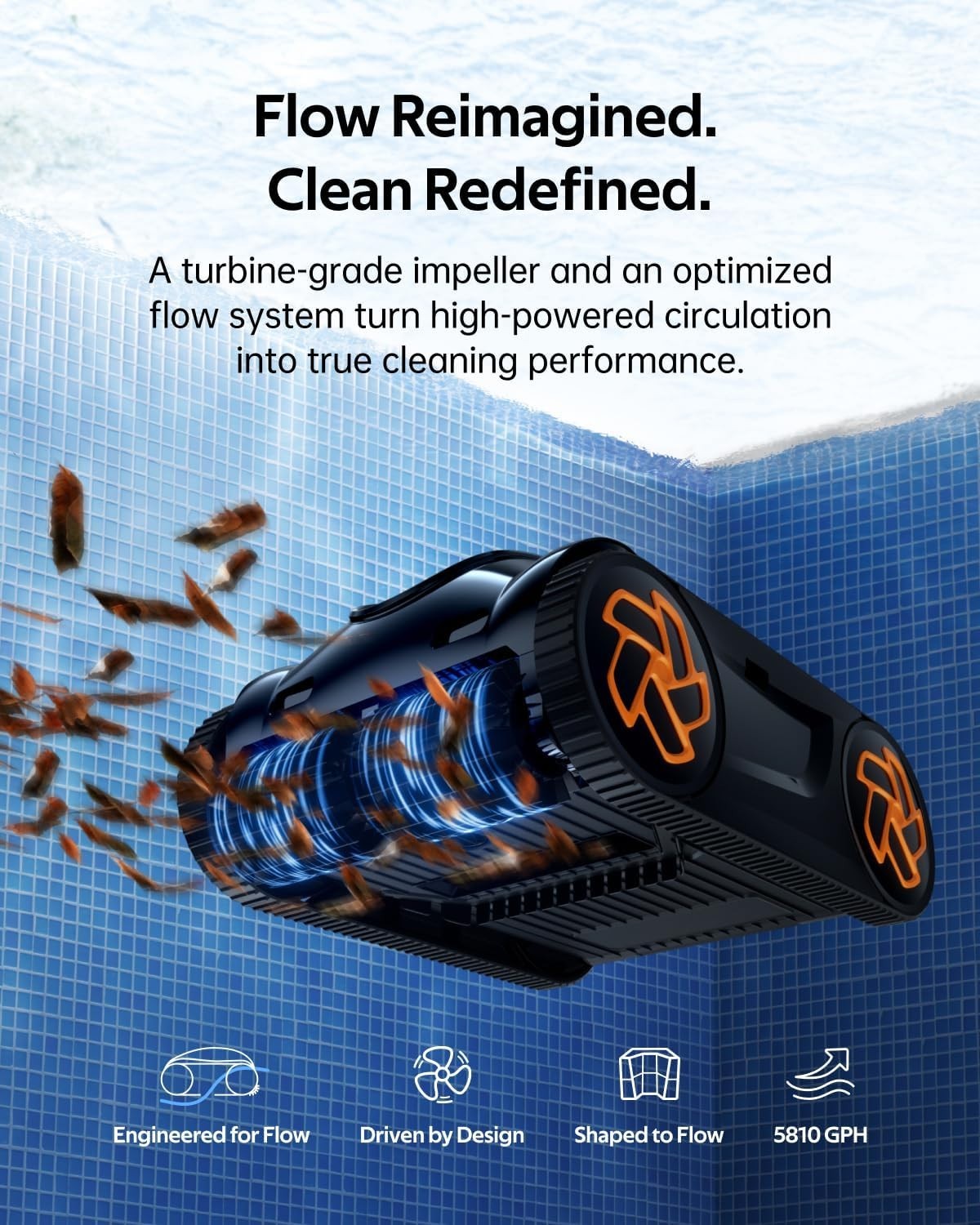 iGARDEN 3.6H Runtime Cordless Robotic Pool Cleaner Wall Climbing Waterline