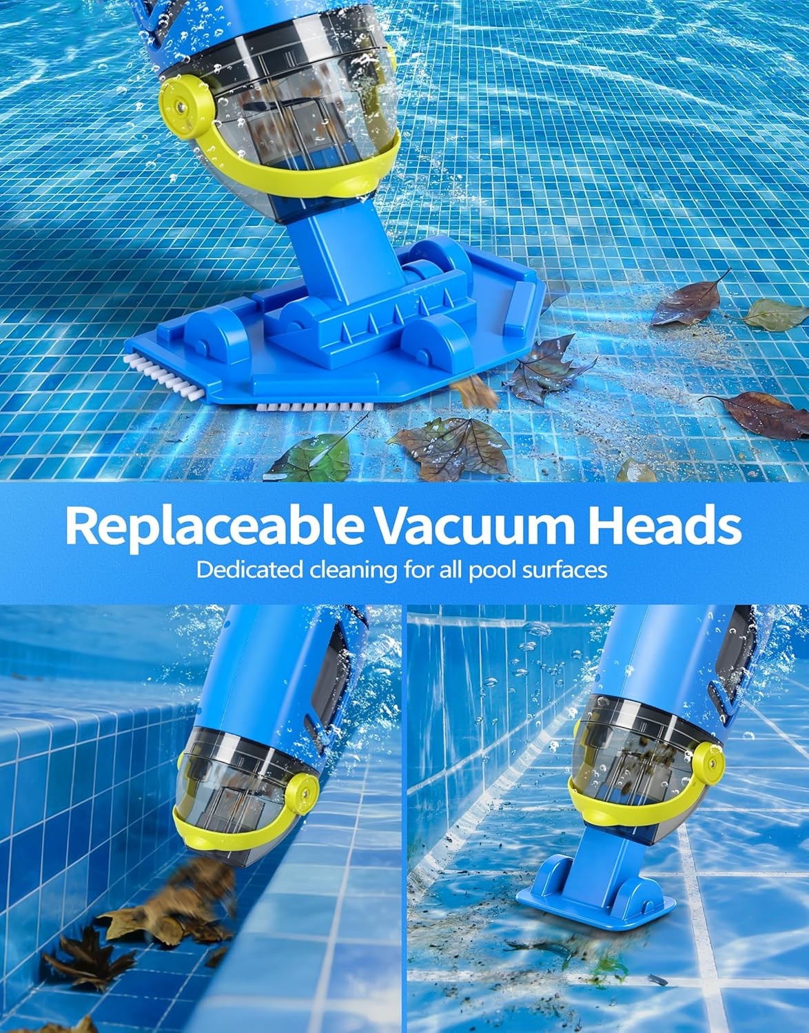 2026 Upgraded Cordless Pool Vacuum for Inground Pools | 20.5 GPM Powerful Suctio