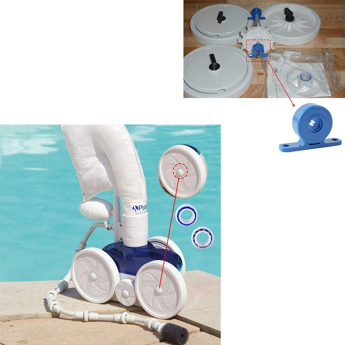 Pool Cleaner Parts Kit For Polaris 180 280 C6 Wheels C60 C80 Bearings C55 Screws