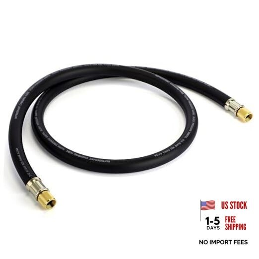 HVAC Refrigerant Charging Vacuum Hose, 6 ft, 800 PSI 1/2&Prime; to 1/2&Prime; Fittings