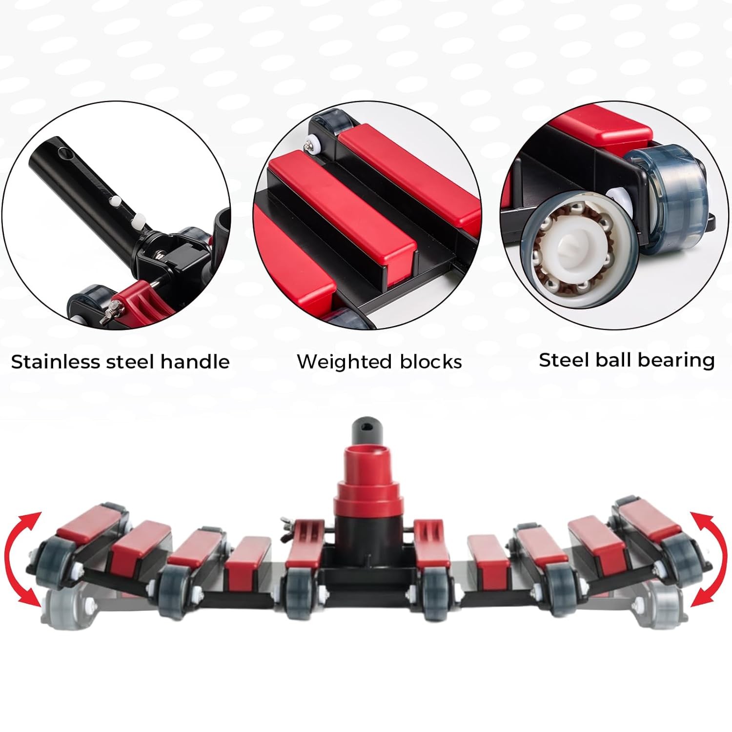 Commercial Pool Vacuum Head 19&Prime; Weighted Extra Wide with Wheels Heavy Duty