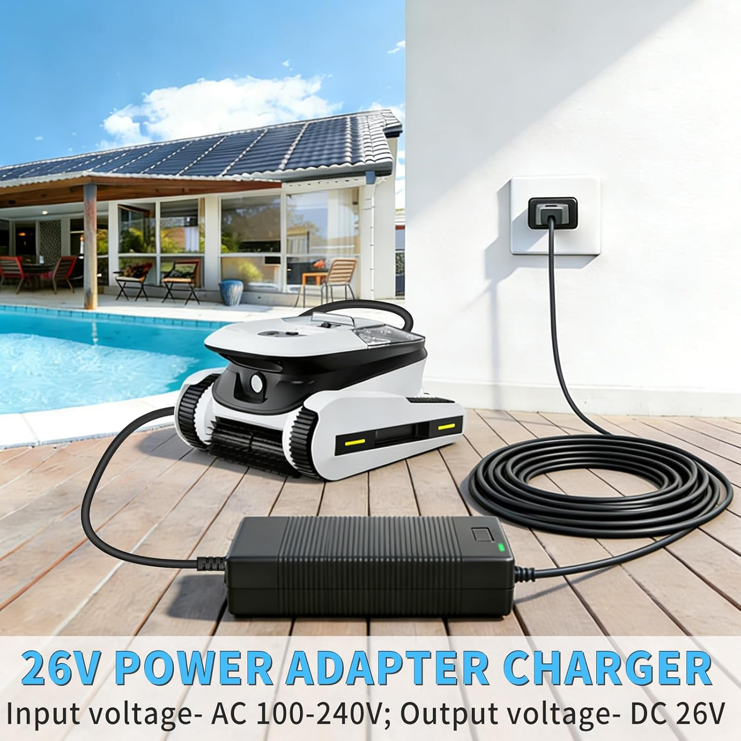 26V Power Adapter Charger for 21.6V Battery Pool Cleaner Compatible with Zyerch
