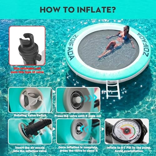 Inflatable Water Hammock Round Floating Ring,8/10/12FT Heavy Duty Pool Float