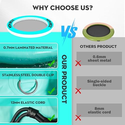 Inflatable Water Hammock Round Floating Ring,8/10/12FT Heavy Duty Pool Float