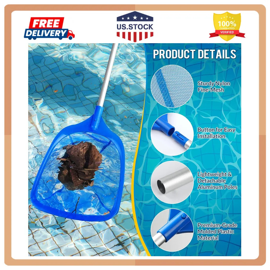 Tavaleu Deep Pool Skimmer Net with Reinforced Frame for Leaf and Debris Removal