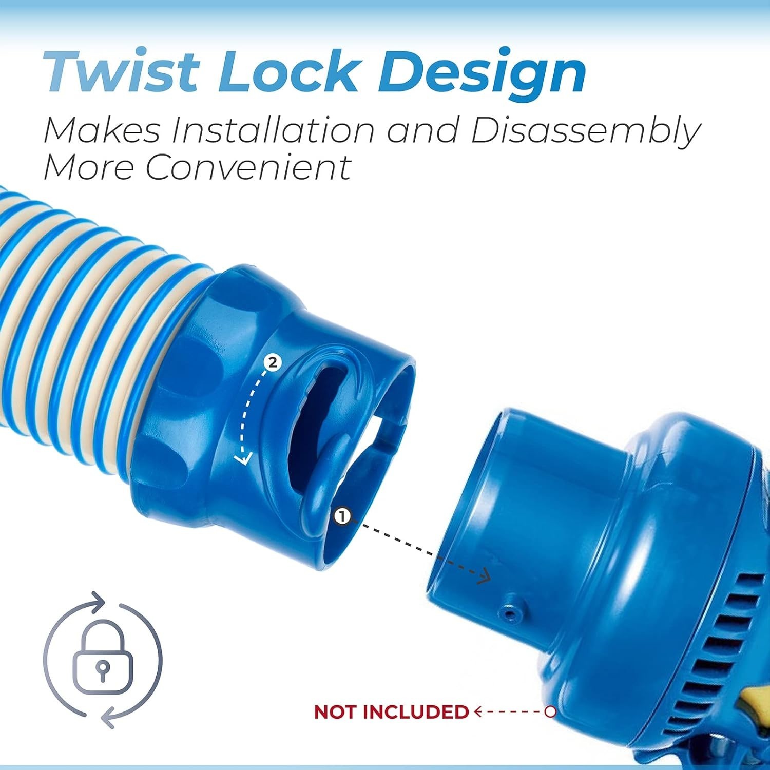 9Premium Twist Lock Hose Adapter for Zodiac MX6 MX8 & Baracuda – 7.5 Inch