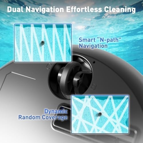 Robotic Pool Cleaner Cordless Dual Suction 5200mAh Battery 130 Min Auto Park