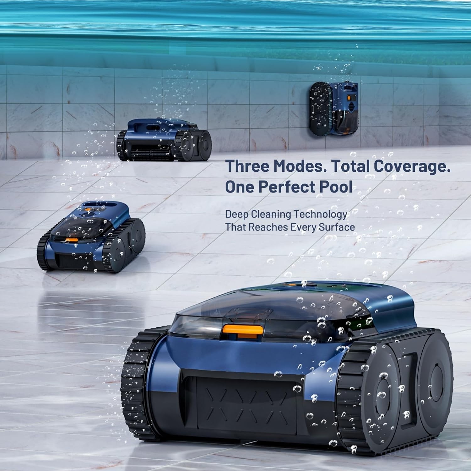 2026 Upgrade Robotic Pool Vacuum AI Sonar Navigation 180 Min Battery Inground…